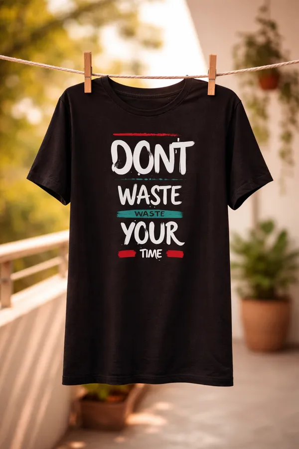 Black_Graphic_Print_Crew_Neck_Pollycotton_200_Gsm_Regular_Fit_T_Shirt_For_Unisex
