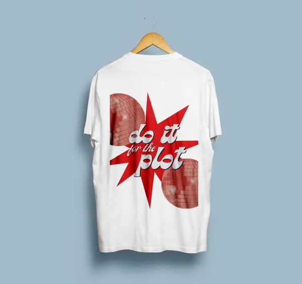 White_Graphic_Print_Crew_Neck_Pollycotton_200_Gsm_Regular_Fit_T_Shirt_For_Unisex
