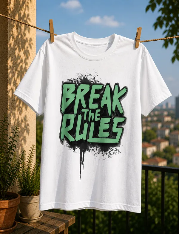 White_Graphic_Print_Crew_Neck_Pollycotton_200_Gsm_Regular_Fit_T_Shirt_For_Unisex