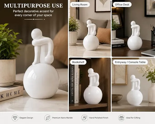 Globus_Thinker_Nano_Marble_Showpiece_for_Home_Decor,_White