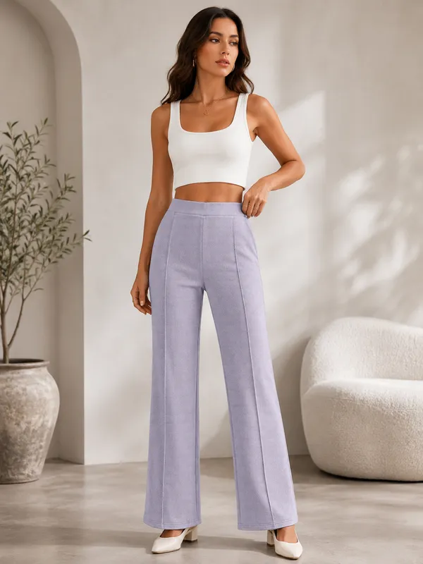 Grey_Polyester_Premium_Pant_For_Women