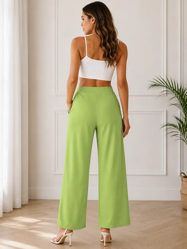 Green_Parrot_Polyester_Premium_Palazzo_Pants/Trouser_For_Women