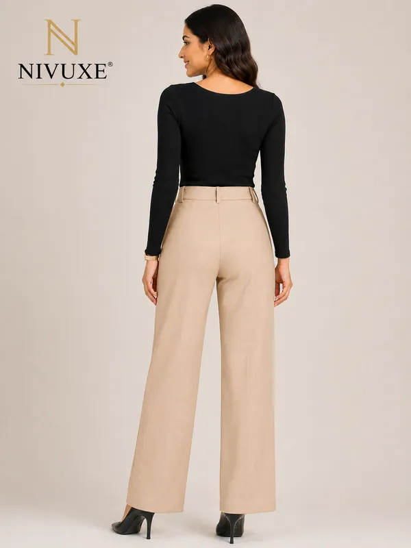 Cream_Polyester_Premium_Trouser_&_Pant_For_Women