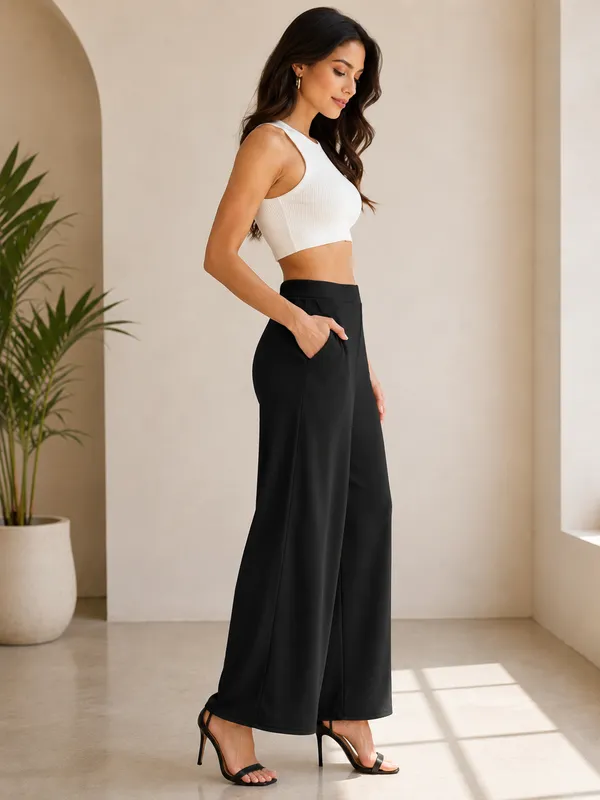 Black_Polyester_Premium_Palazzo_Pants/Trouser_For_Women