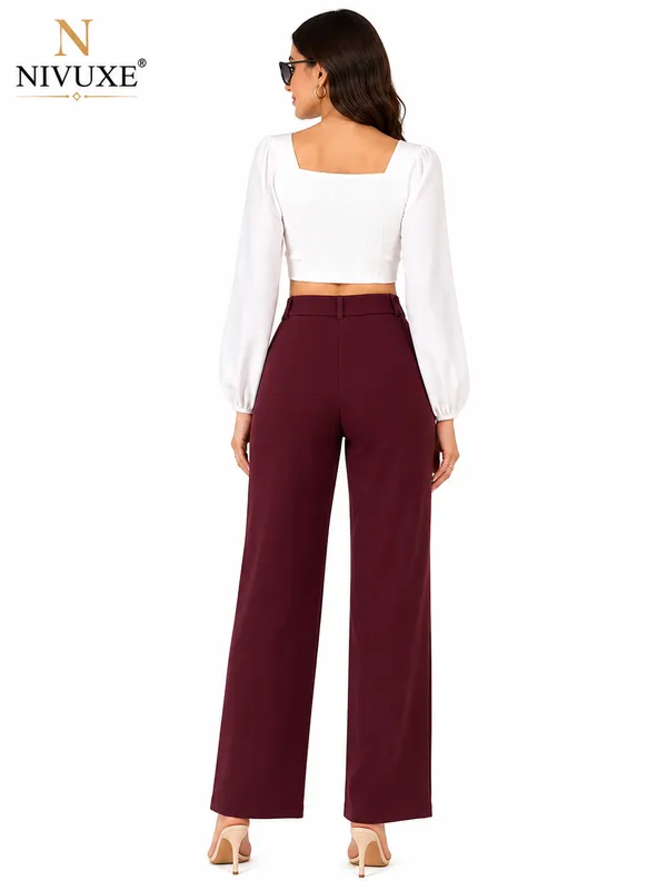 Burgundy_Polyester_Premium_Trouser_&_Pant_For_Women