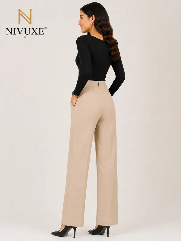 Cream_Polyester_Premium_Trouser_&_Pant_For_Women