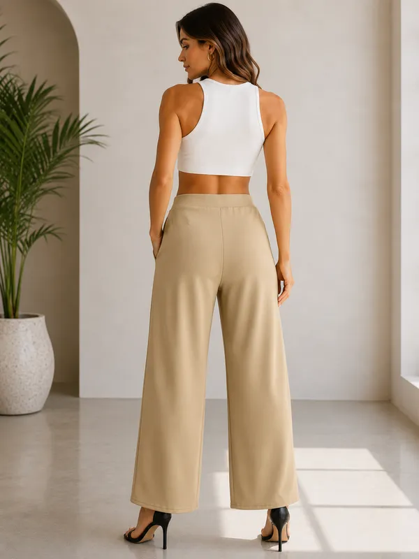 Beige_Premium_Palazzo_Pants/Trouser_For_Women