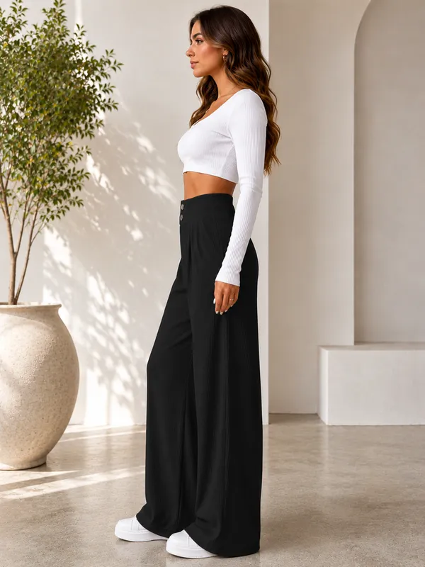 Black_Polyester_Premium_Pants_For_Women