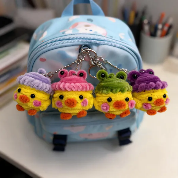 Multicolour_Sheep_Wool_Thread_Plush_Keychain_For_Kids_&_Gift_Giving