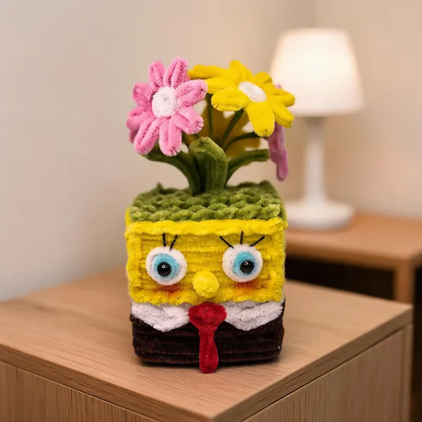 Multicolour_Sheep_Wool_Thread_Plush_Flower_Pot_For_Home_&_Room_Decor