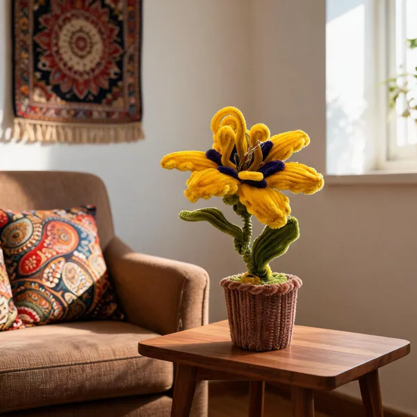Multicolour_Sheep_Wool_Thread_Artificial_Plant_For_Home_&_Room_Decor