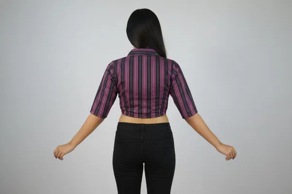 Black_And_Purple_Cotton_Striped_Flexifit_Saree_Blouse_For_Women