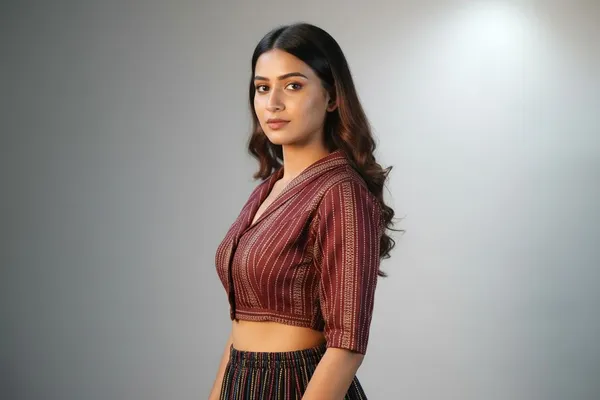Maroon_Cotton_Self_Design_Woven_Stretchable_Saree_Blouse_For_Women