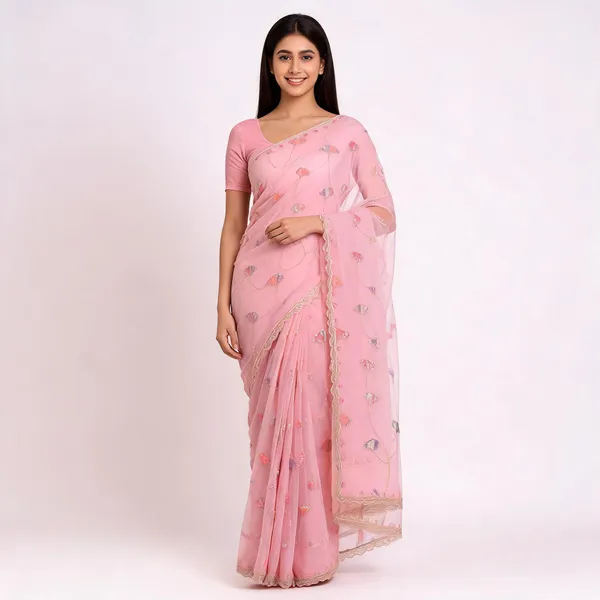 Pink_Chiffon_Sheer_Embroidered_Floral_Saree_For_Women