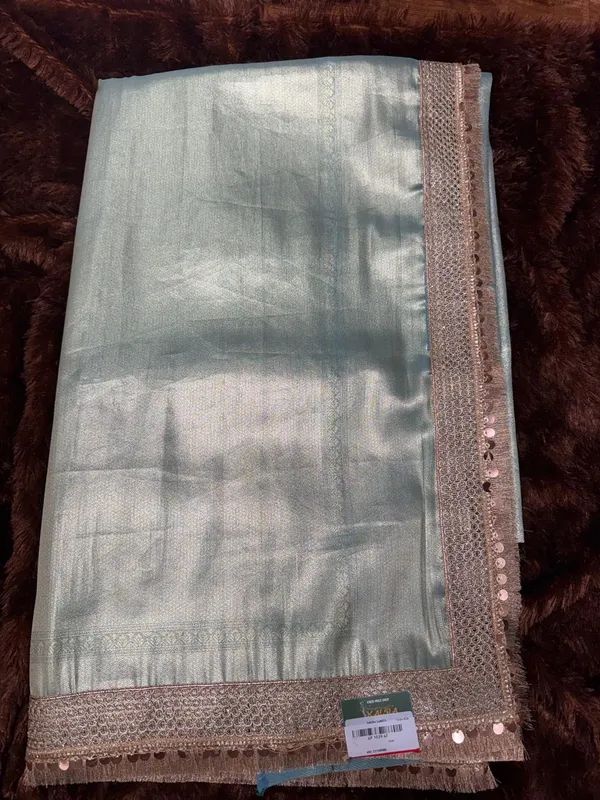 Sage_Green_Woven_Border_Saree_for_Women