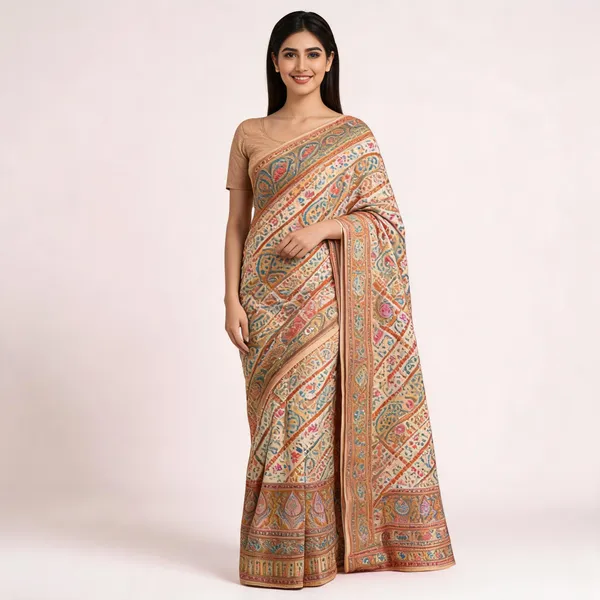 Multicolor_Soft_Silk_Paisley_Printed_Saree_For_Women