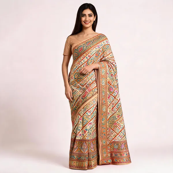 Multicolor_Soft_Silk_Paisley_Printed_Saree_For_Women