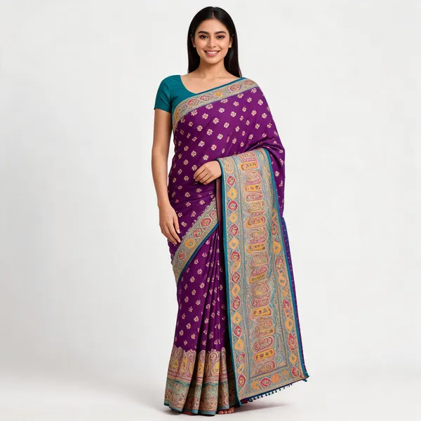 Purple_Silk_Pashmina_Paisley_Pattern_Saree_For_Women