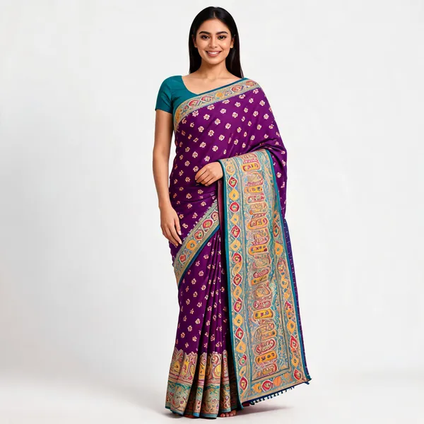 Purple_Silk_Pashmina_Paisley_Pattern_Saree_For_Women