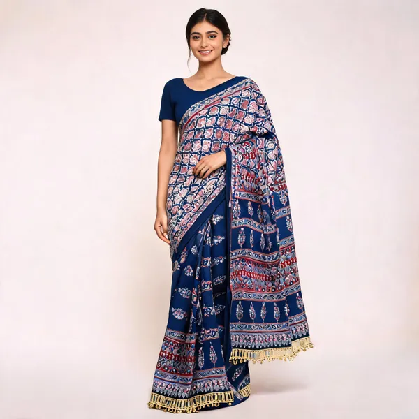 Navy_Blue_Crepe_Paisley_Printed_Saree_For_Women