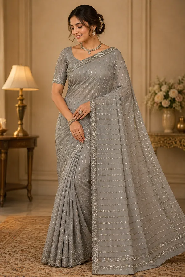 Grey_Net_Sequin_Embellished_Saree_For_Women
