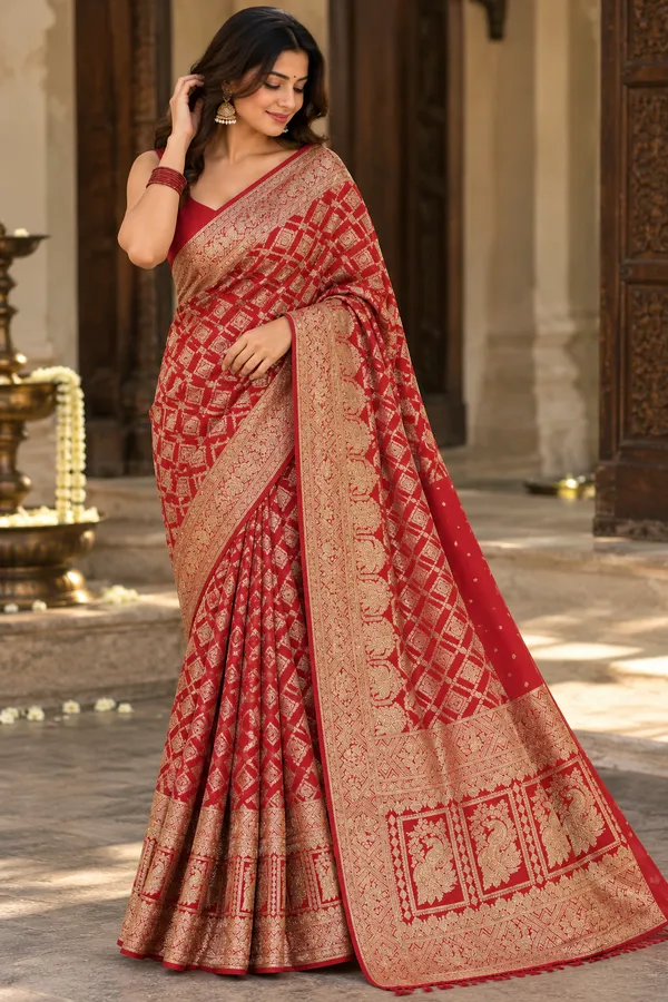 Red_Brocade_Traditional_Saree_for_Women