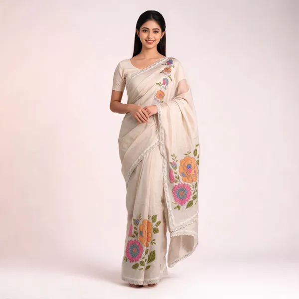 White_Fendy_Sheer_Floral_Embroidered_Saree_For_Women