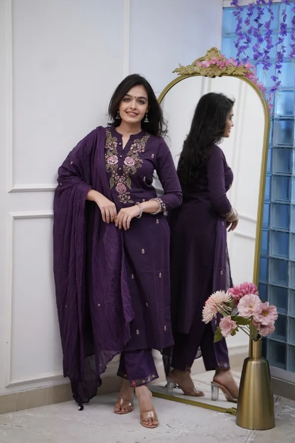 Purple_Embroidered_Straight_Kurta_Set_For_Women
