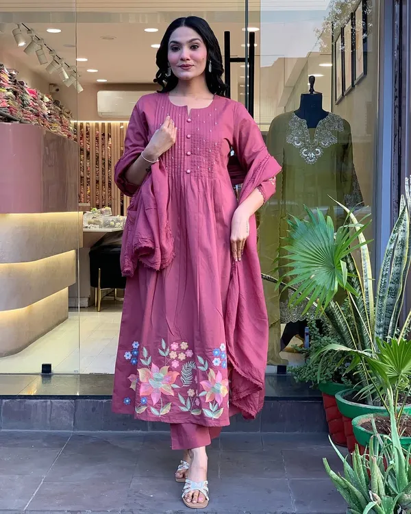 Mauve_Cotton_Straight_Embroidered_Kurta_Pant_Dupatta_Set_For_Women