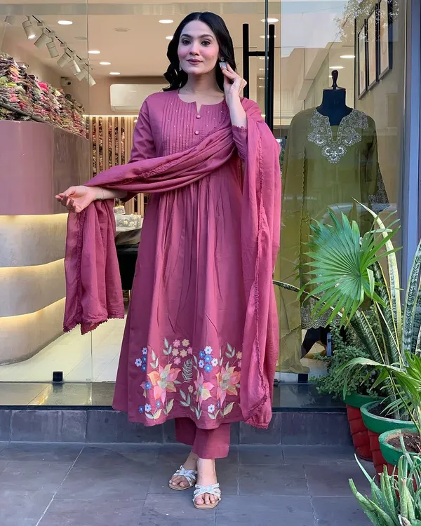 Mauve_Cotton_Straight_Embroidered_Kurta_Pant_Dupatta_Set_For_Women