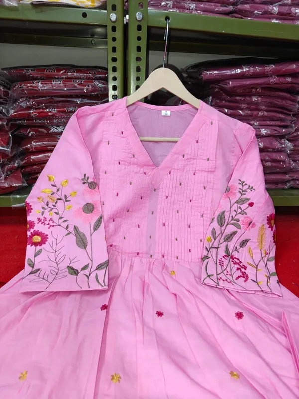 Baby_Pink_Cotton_Flared_Anarkali_Kurta_Pant_Dupatta_Set_For_Women