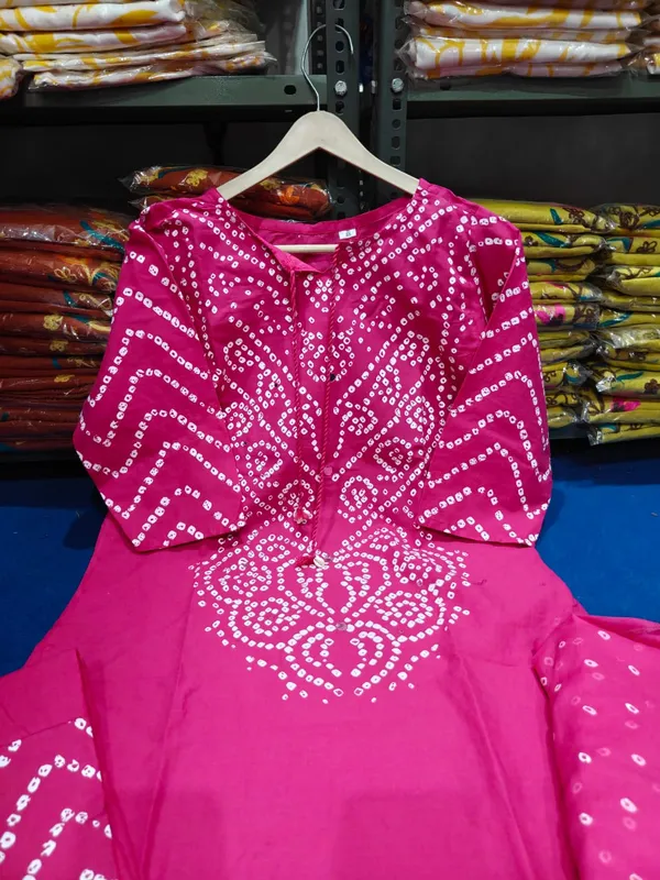 Pink_Bandhani_Print_Kurta_Set_for_Women