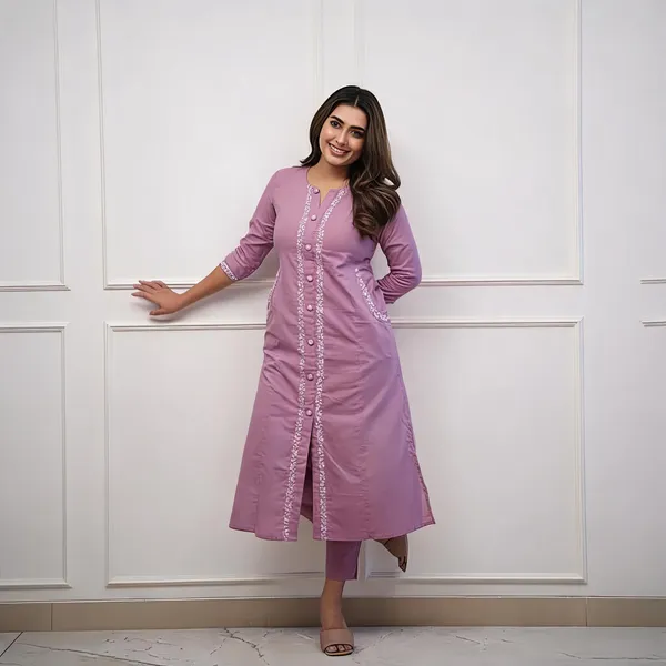 Lavender_Cotton_Straight_Embroidered_Kurta_Pant_Set_For_Women