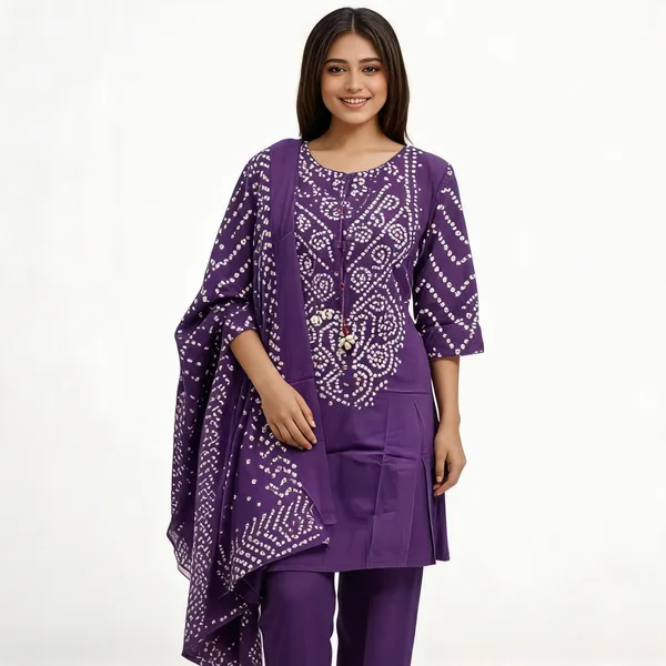 Purple_Cotton_Straight_Geometric_Printed_Kurta_Pant_Dupatta_Set_For_Women