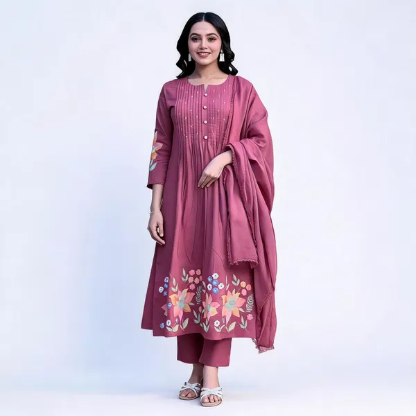 Mauve_Cotton_Straight_Embroidered_Kurta_Pant_Dupatta_Set_For_Women
