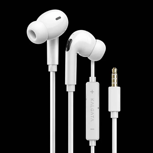 KALAGAT_White_Wired_In-Ear_Earphones_With_Microphone