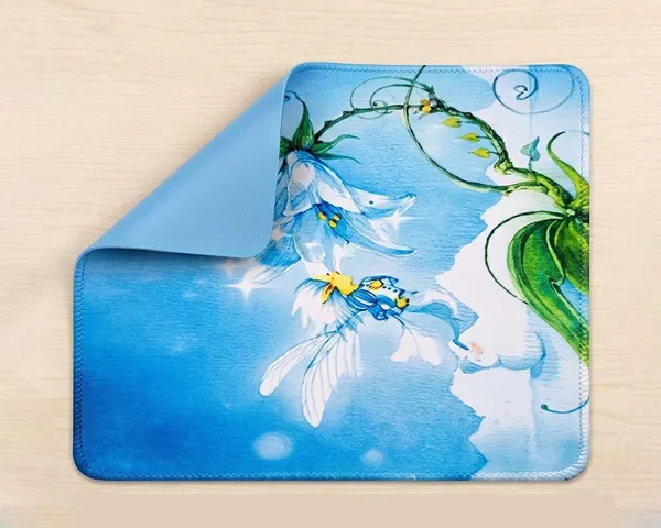 Blue_Floral_Print_Mouse_Pad