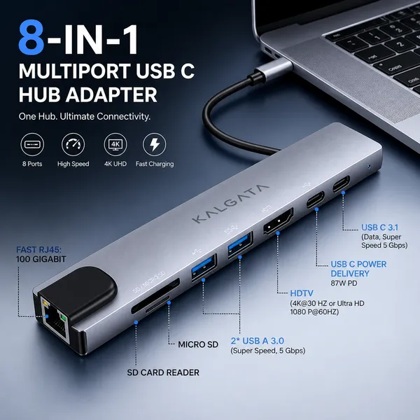 Kalgata_Grey_Aluminium_8-In-1_Usb-C_Hub_With_4K_Hdmi