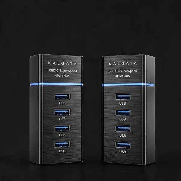 Kalgata_Black_Aluminium_Usb_3.0_Four-Port_Hub_Pack_of_2