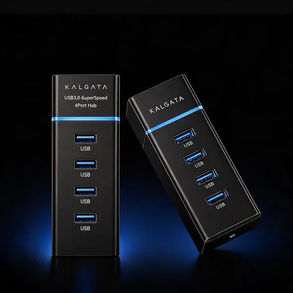 Kalgata_Black_Aluminium_Usb_3.0_Four-Port_Hub_Pack_of_2
