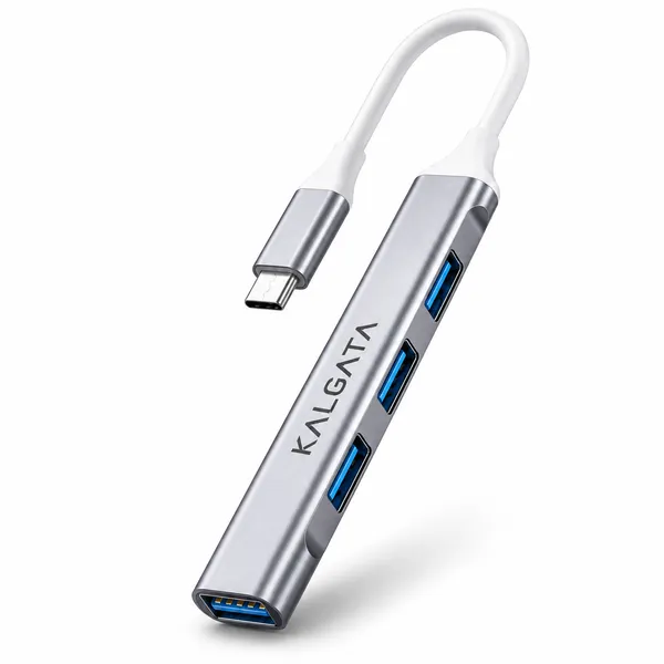 Kalgata_Silver_Aluminium_Usb_Hub_With_Usb-A_And_Usb-C_Ports_Pack_of_2
