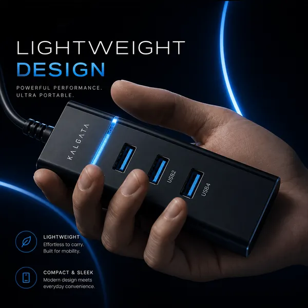 Kalgata_Black_Aluminium_Usb_3.0_Four-Port_Hub_Pack_of_2