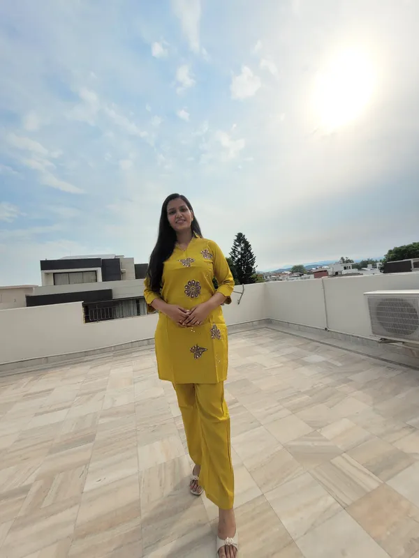 Mustard_Yellow_Rayon_Cotton_Straight_Embroidered_Kurta_Set_For_Women