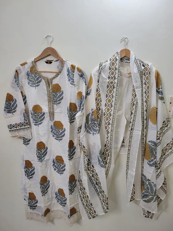 White_Pure_Cotton_Printed_Straight_Kurta_Set_For_Women