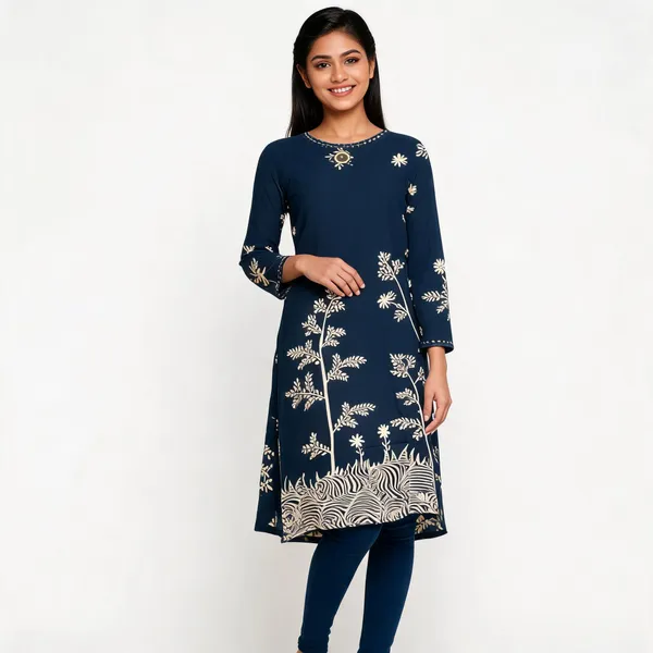 Blue_Cotton_Printed_Kurta_Set_For_Women