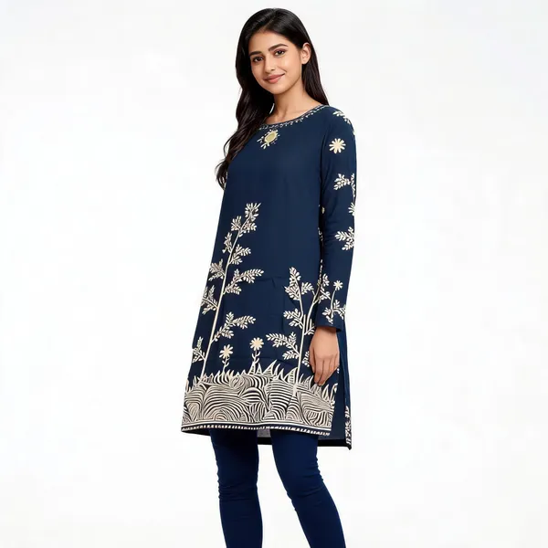 Blue_Cotton_Printed_Kurta_Set_For_Women