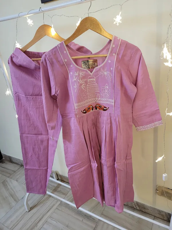 Mauve_Cotton_Embroidered_Straight_Kurta_Set_For_Women