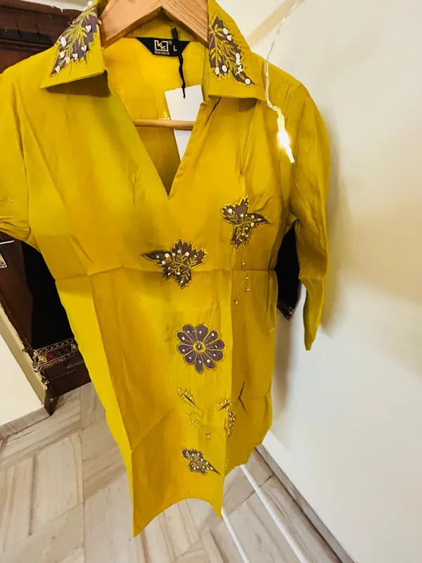Mustard_Yellow_Rayon_Cotton_Straight_Embroidered_Kurta_Set_For_Women
