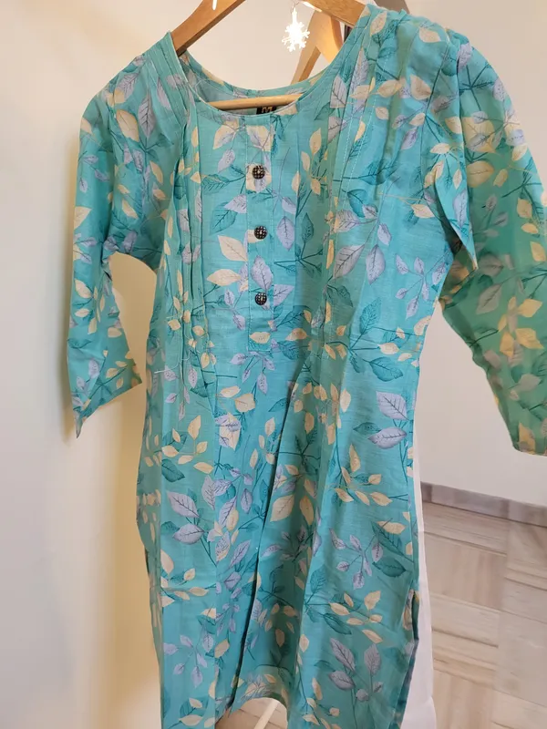 Sky_Blue_Pure_Cotton_Printed_Kurta_Set_For_Women