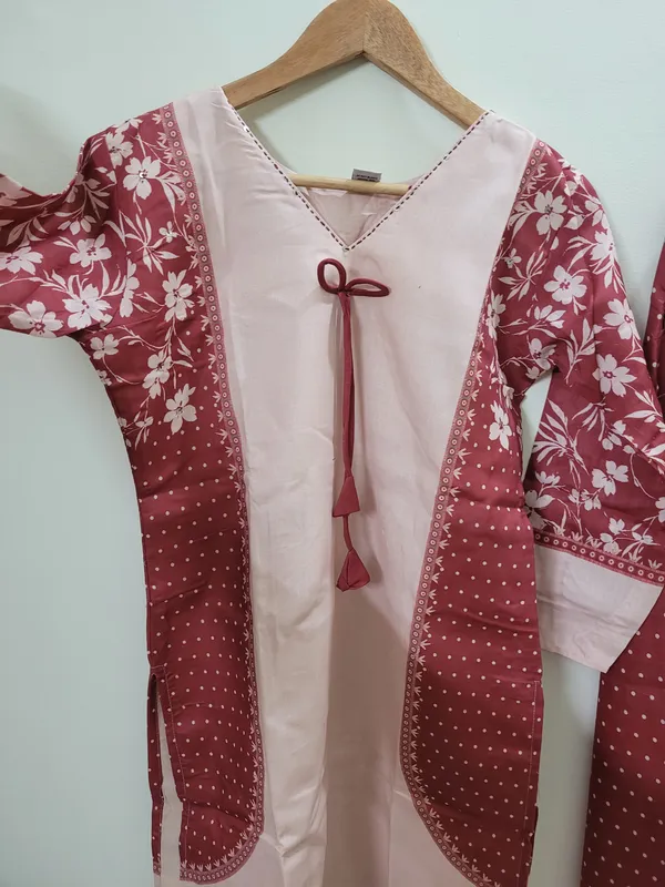 Maroon_Mal_Chanderi_Printed_Straight_Kurta_Set_For_Women